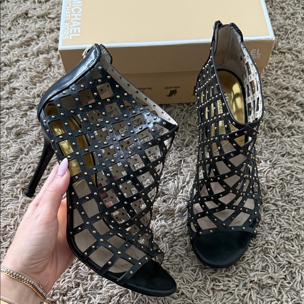 Michael Kors Caged Leather Heels